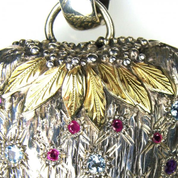 Megalo Strawberry Heart Pendant - 18k Gold & Sterling Silver Pendant