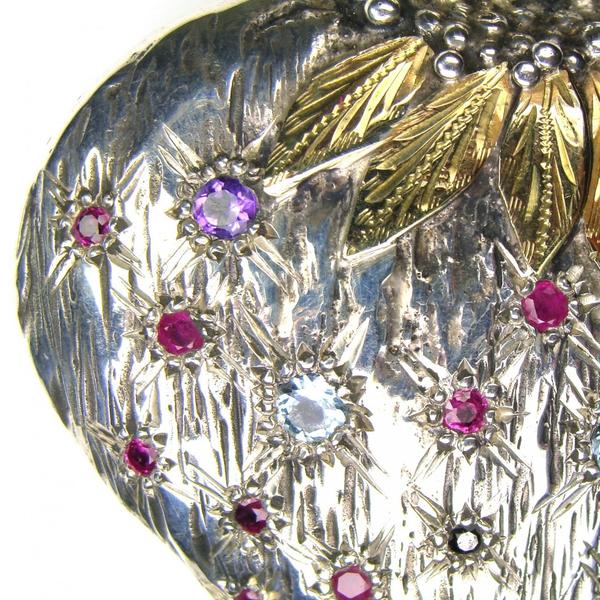 Megalo Strawberry Heart Pendant - 18k Gold & Sterling Silver Pendant