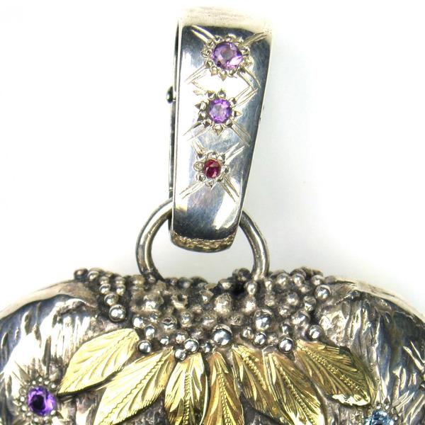 Megalo Strawberry Heart Pendant - 18k Gold & Sterling Silver Pendant