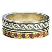 Evangelatos Ropes and Stones Band Ring