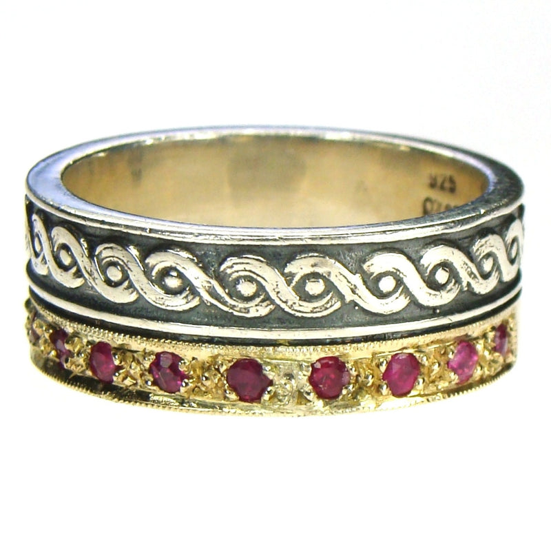 Evangelatos Ropes and Stones Band Ring