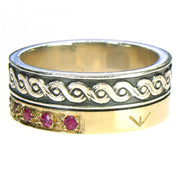 Evangelatos Ropes and Stones Band Ring Side View