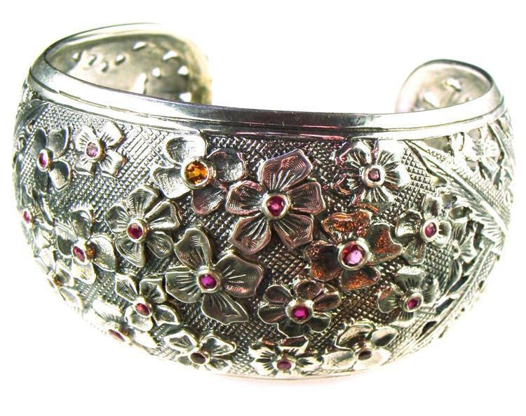 Evangelatos Flower Field Cuff Bracelet