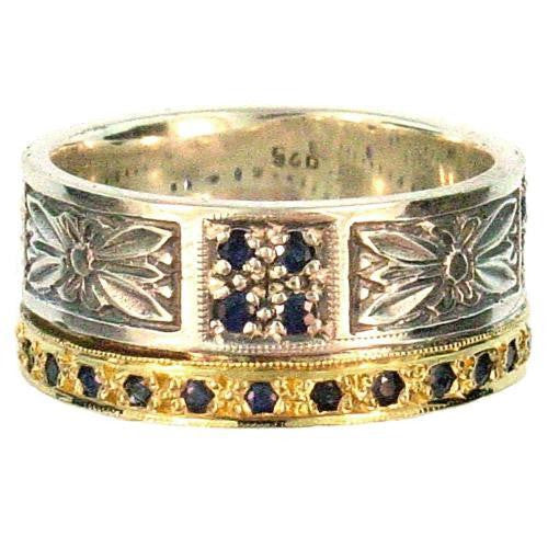 Evangelatos Anthemion Gold Band Ring