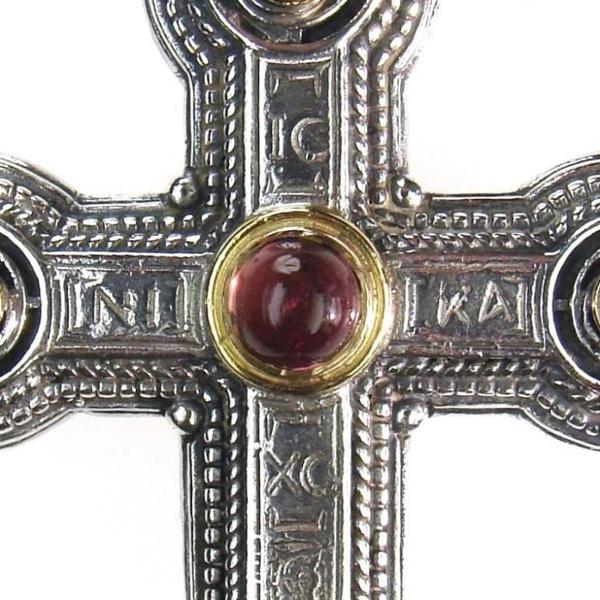 Grand Pomme Cross - 18k Gold and Sterling Silver - Cross Necklace