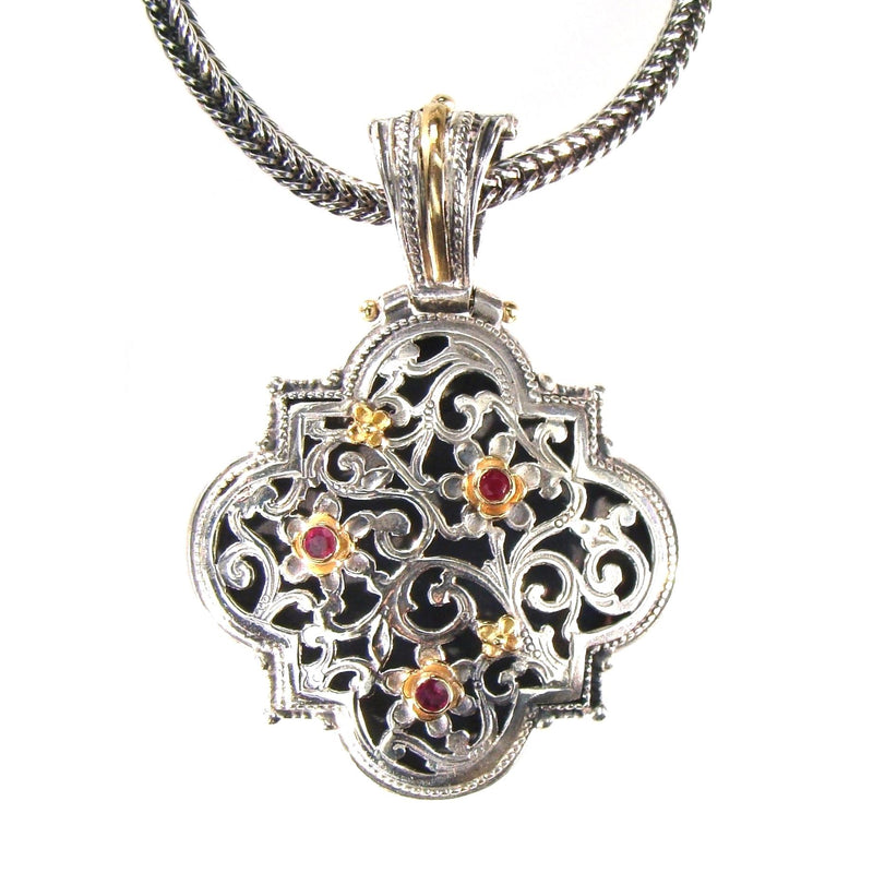 Garden Shadows Faith Pendant - 18k Gold & Sterling Silver Pendant