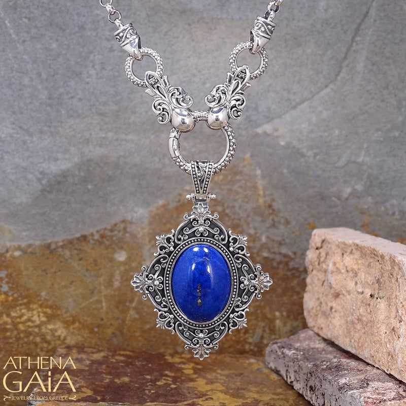 Avisso Lapis Pendant - Sterling Silver Pendant