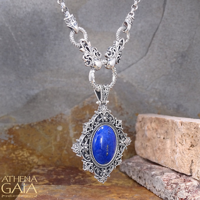 Avisso Lapis Pendant - Sterling Silver Pendant