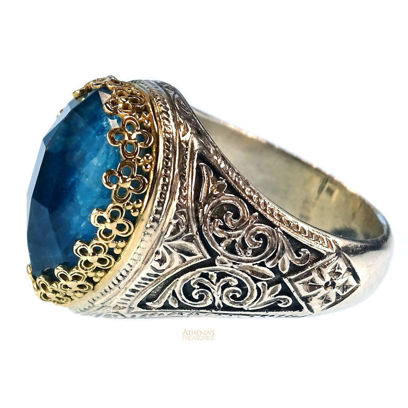 Pop Rocks Dakru Crown Ring - 18k Gold & Sterling Silver Ring - Cocktail Ring