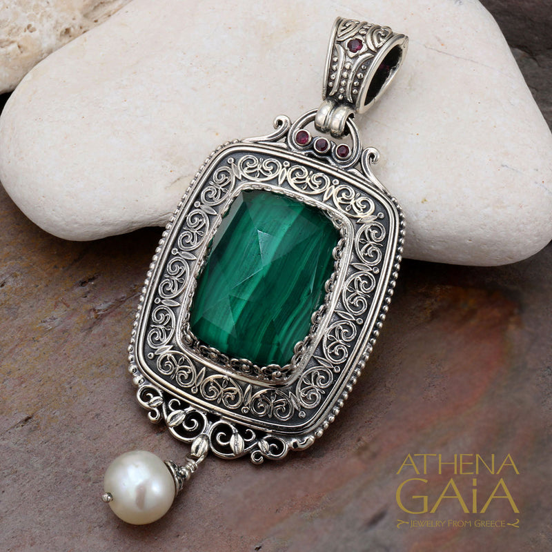 Pop Rocks Synergy Framed Tetra Pearl Drop Pendant - Sterling Silver Pendant