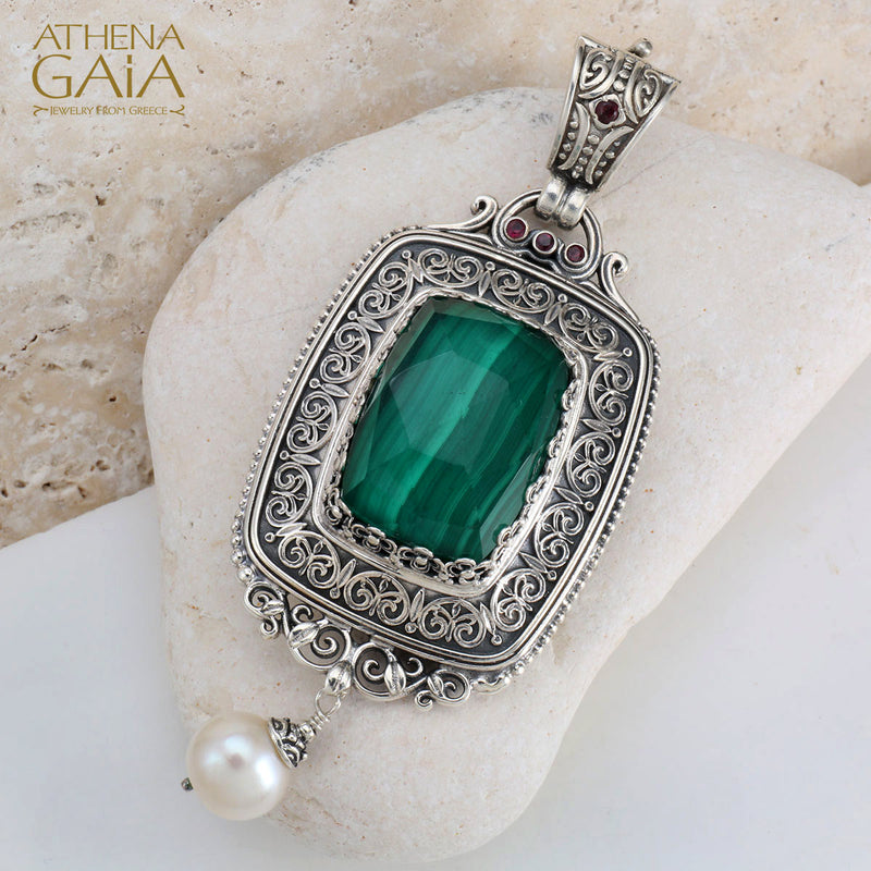 Pop Rocks Synergy Framed Tetra Pearl Drop Pendant - Sterling Silver Pendant