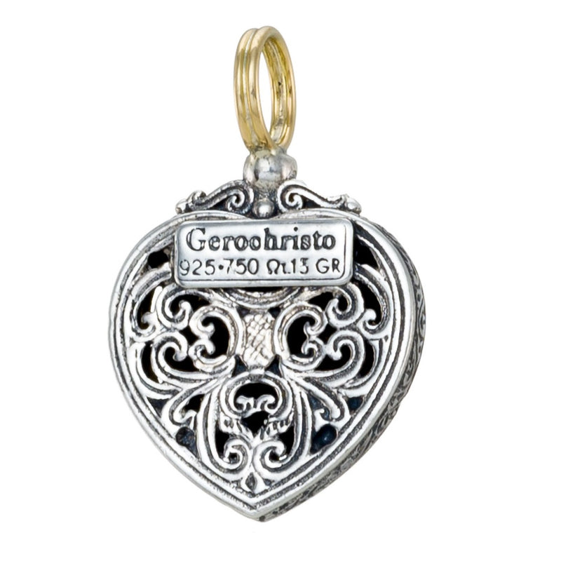 Meadow Shadows Ruby Heart Pendant - 18k Gold & Sterling Silver Pendant