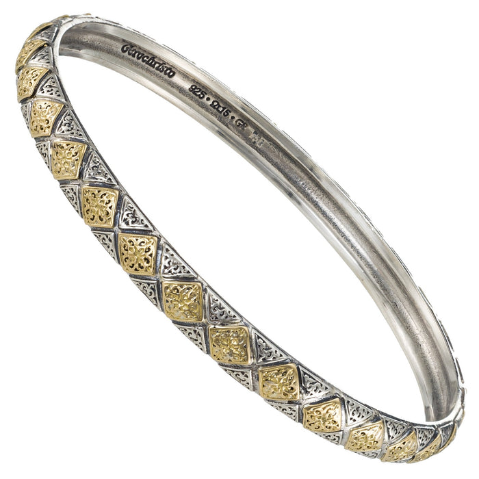 Byzantine Thin Checker Bangle Bracelet