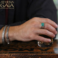 Straight Shank Men's Ring - 18k Gold Sterling Silver - Club Ring