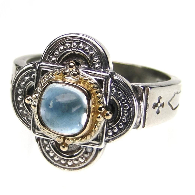 Cyclades Faith Navigation Ring - 18k Gold & Sterling Silver Ring - Cocktail Ring