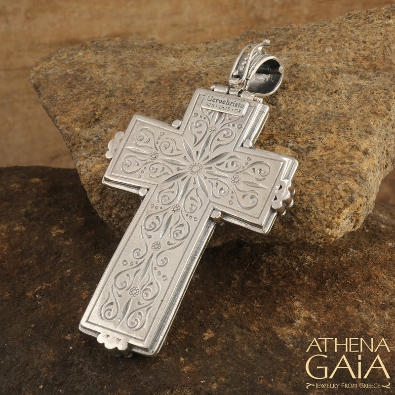 Garden Shadows Cross - Sterling Silver - Latin Cross