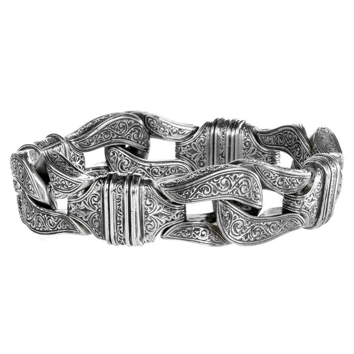 Heavy Silver Knot Link Bracelet