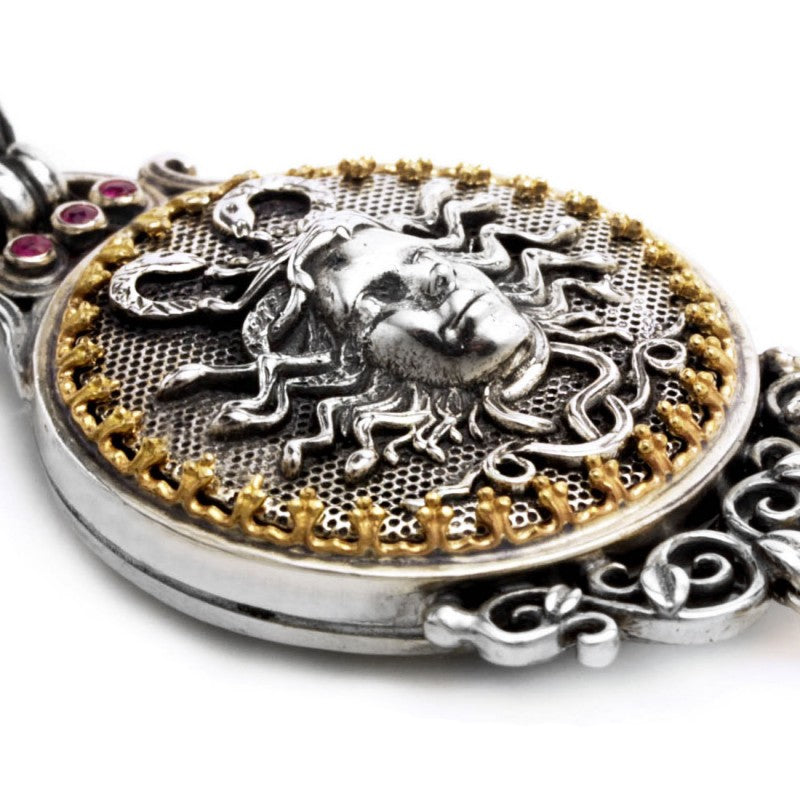 Medusa Pendant - 18k Gold & Sterling Silver Pendant