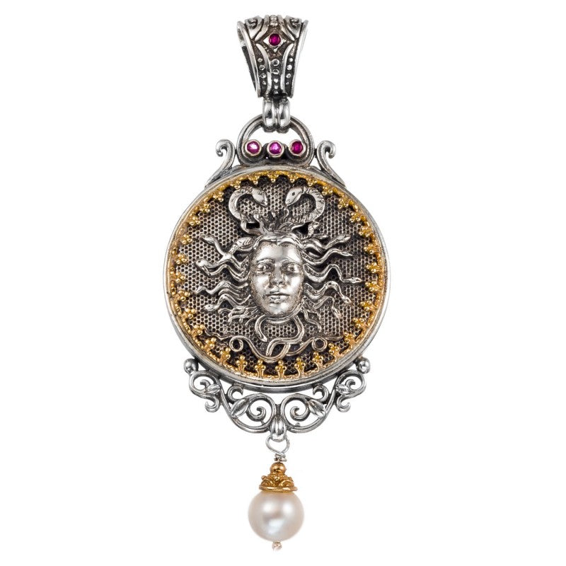 Medusa Pendant - 18k Gold & Sterling Silver Pendant