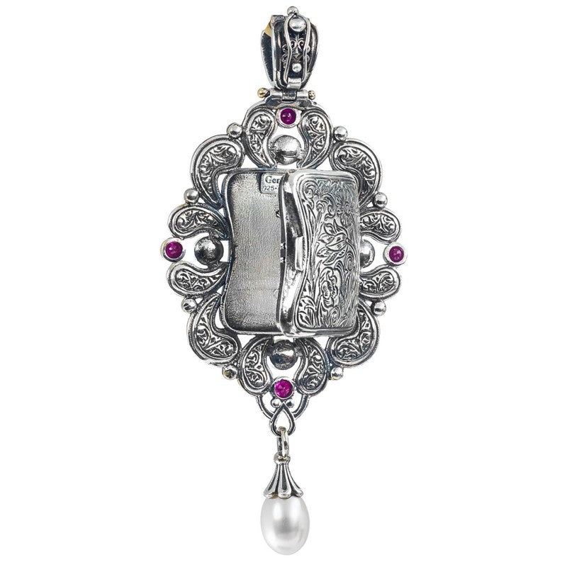 Mediterranean Grand Locket Pendant - 18k Gold & Sterling Silver Pendant