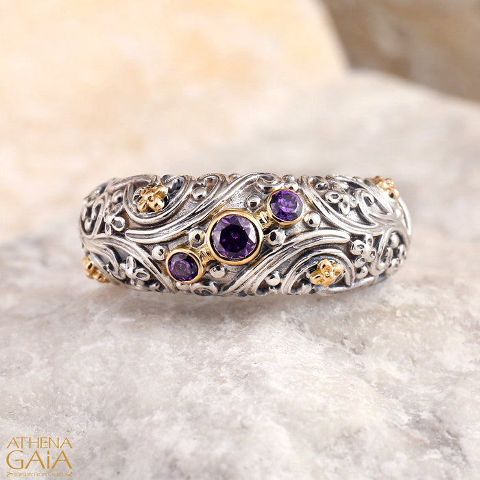 Meadow Breeze Stone Path Floral Band Ring