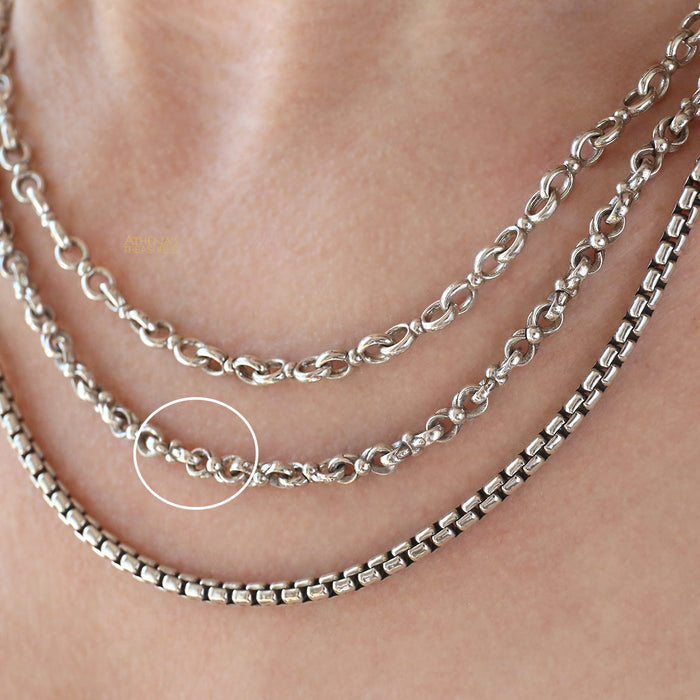 Heavy Sterling Silver Double Loop Chain