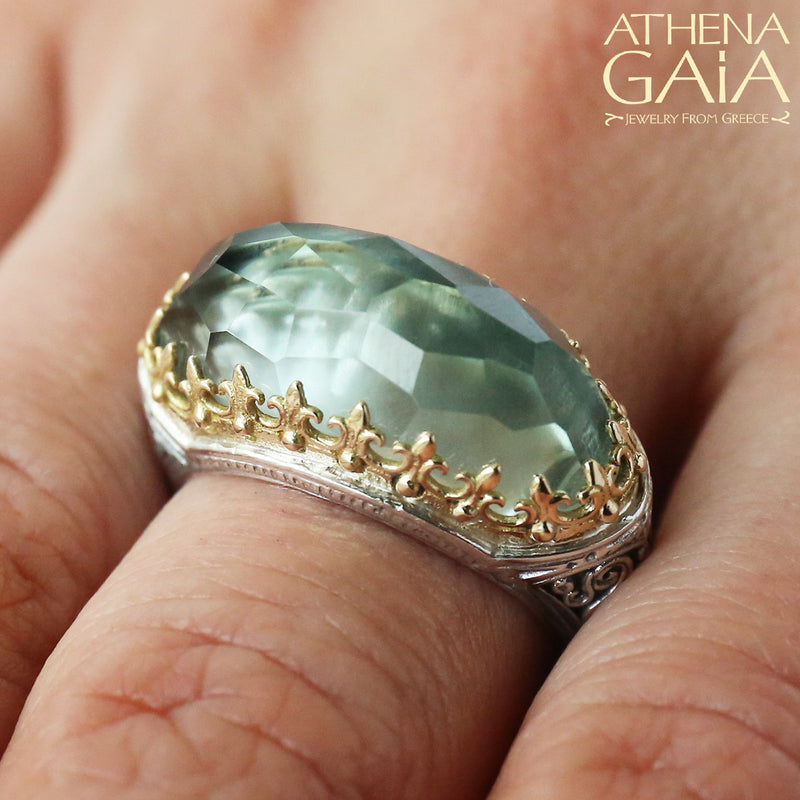 Katheto Ring - 18k Gold & Sterling Silver Ring - Cocktail Ring