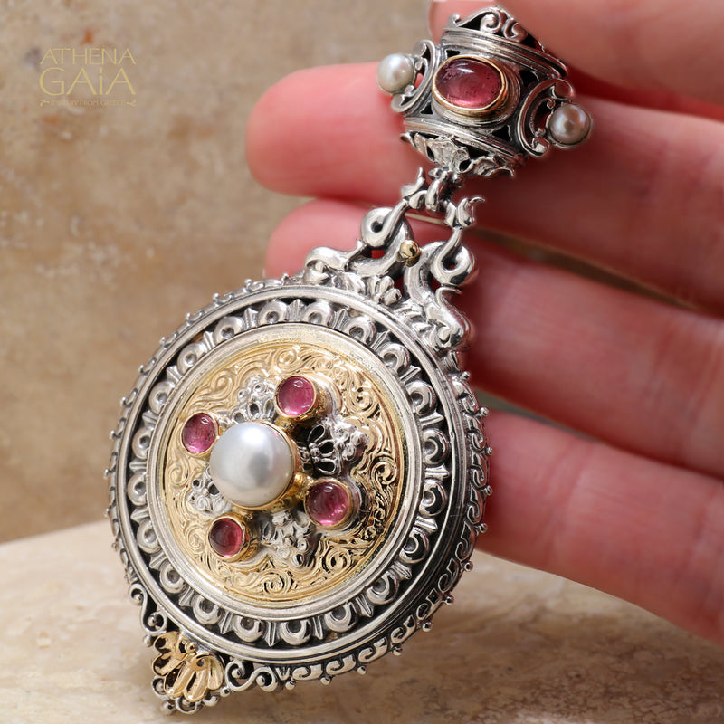 The Mediterranean Enhancer - 18k Gold & Sterling Silver Pendant
