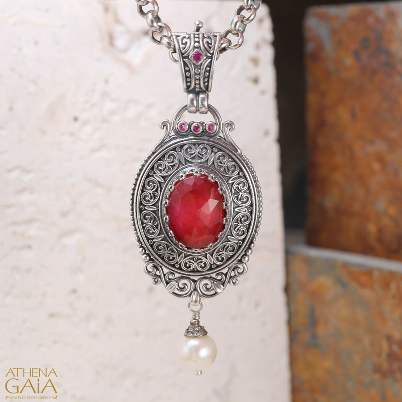 Pop Rocks Synergy Silver Framed Pearl Drop Pendant - Sterling Silver Pendant