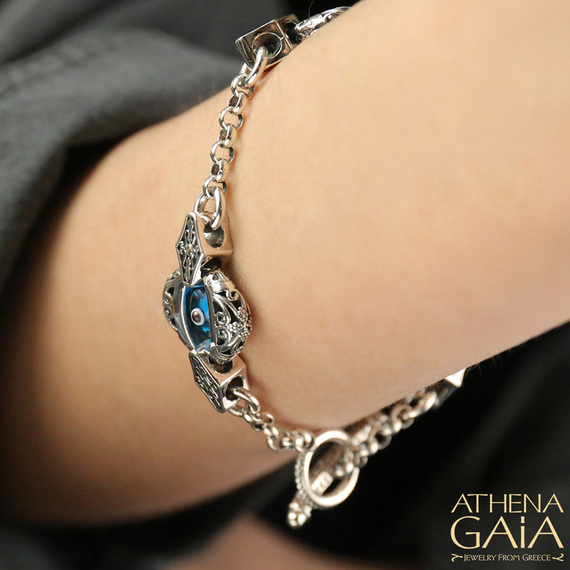 Triple Zelda Bracelet - Sterling Silver - Evil Eye Bracelet