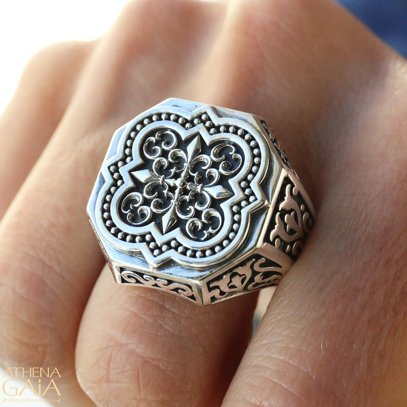 Synergy Faith Cross Ring - Sterling Silver Ring - Cocktail Ring