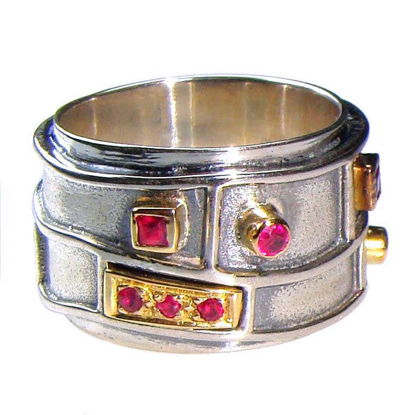 hand made Geologic Band Ring greek