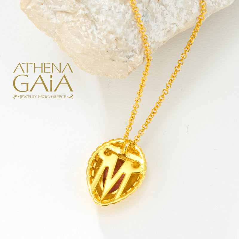 Cosmos Stone Pendant Necklace - 18k Gold Necklace