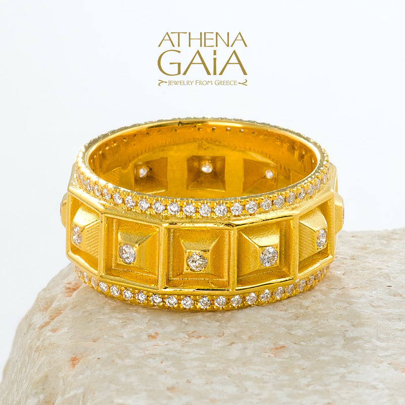 Greek-jewelry promise ring in 18k gold