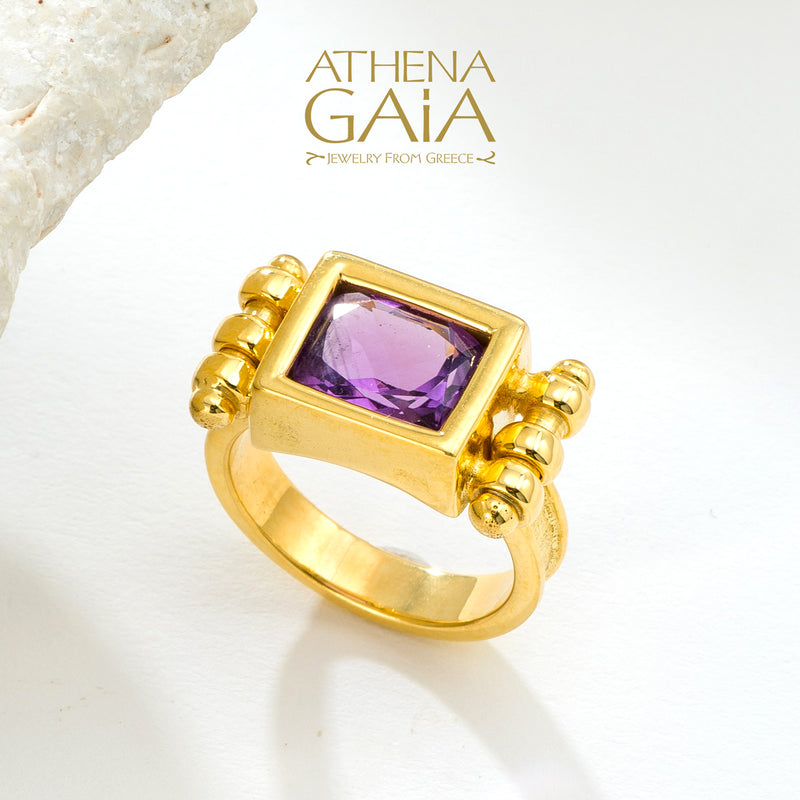 Greek-jewelry promise ring in 18k gold