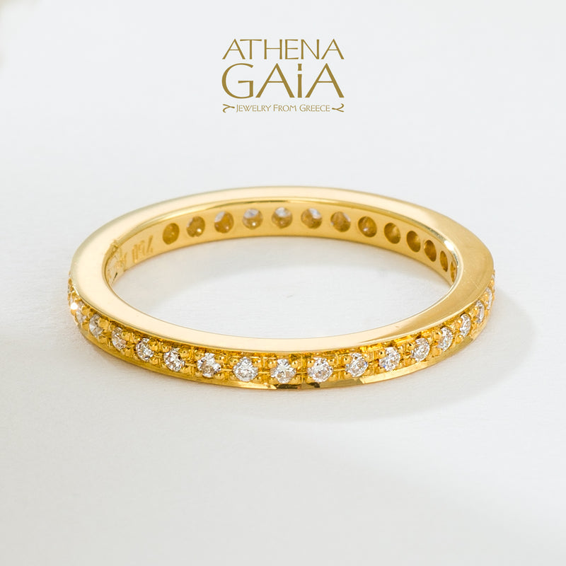 Classic Diamond Band Ring - 18k Gold Ring - Stackable Ring