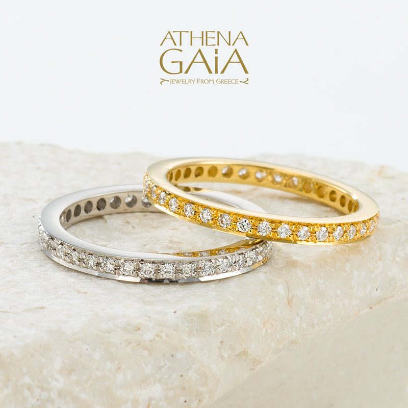 Classic Diamond Band Ring - 18k Gold Ring - Stackable Ring