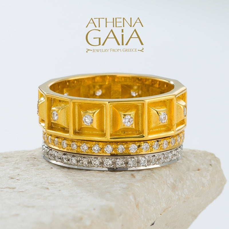 Classic Diamond Band Ring - 18k Gold Ring - Stackable Ring