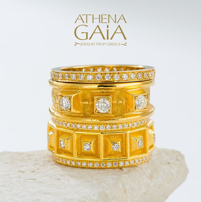 Classic Diamond Band Ring - 18k Gold Ring - Stackable Ring