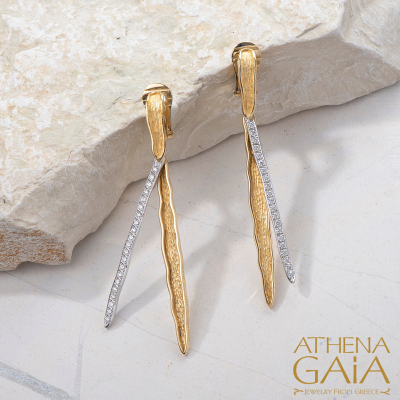 Veiled Earth Scripts "Stalactites" Earrings - 18k Gold Earrings - Chandelier Earrings