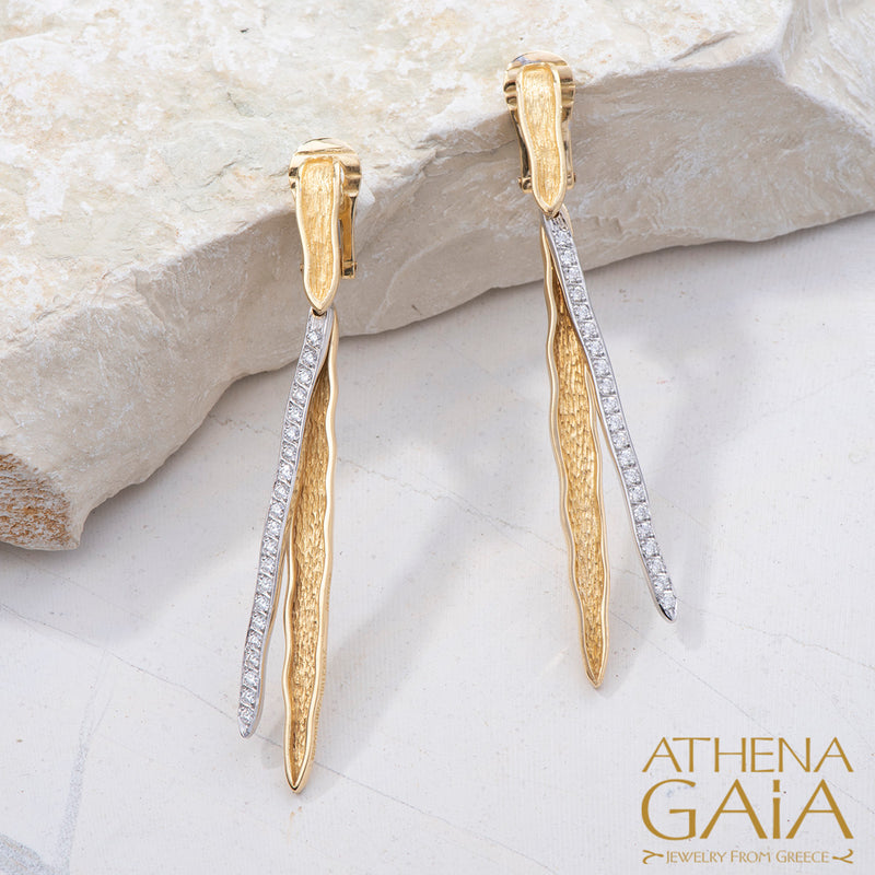 Veiled Earth Scripts "Stalactites" Earrings - 18k Gold Earrings - Chandelier Earrings
