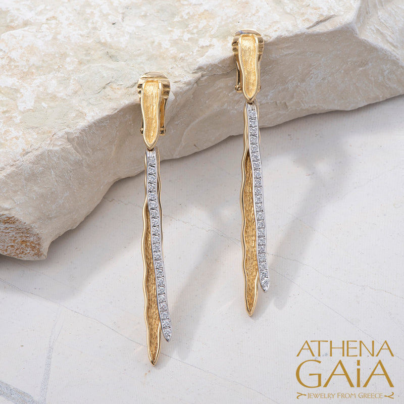 Veiled Earth Scripts "Stalactites" Earrings - 18k Gold Earrings - Chandelier Earrings