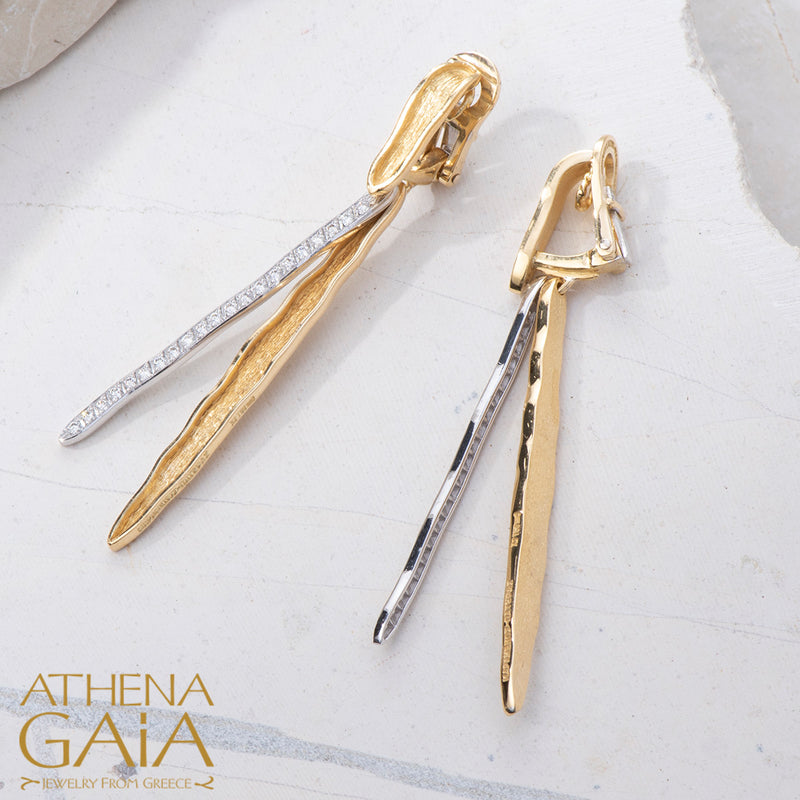 Veiled Earth Scripts "Stalactites" Earrings - 18k Gold Earrings - Chandelier Earrings