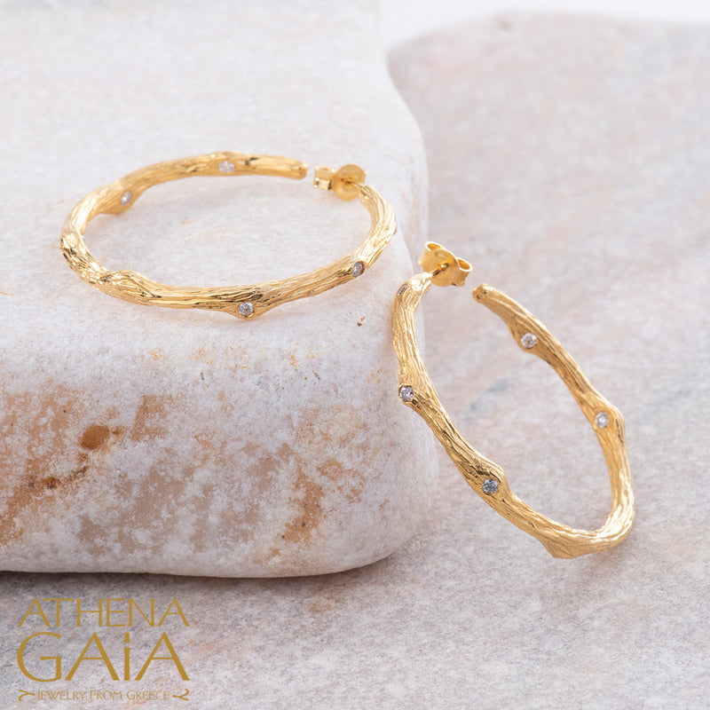 Four Seasons Winter Earrings (Medium) - 18k Gold Earrings - Hoop Earrings