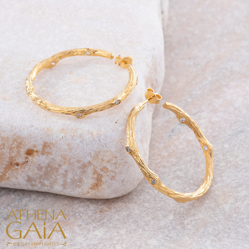 Four Seasons Winter Earrings (Medium) - 18k Gold Earrings - Hoop Earrings