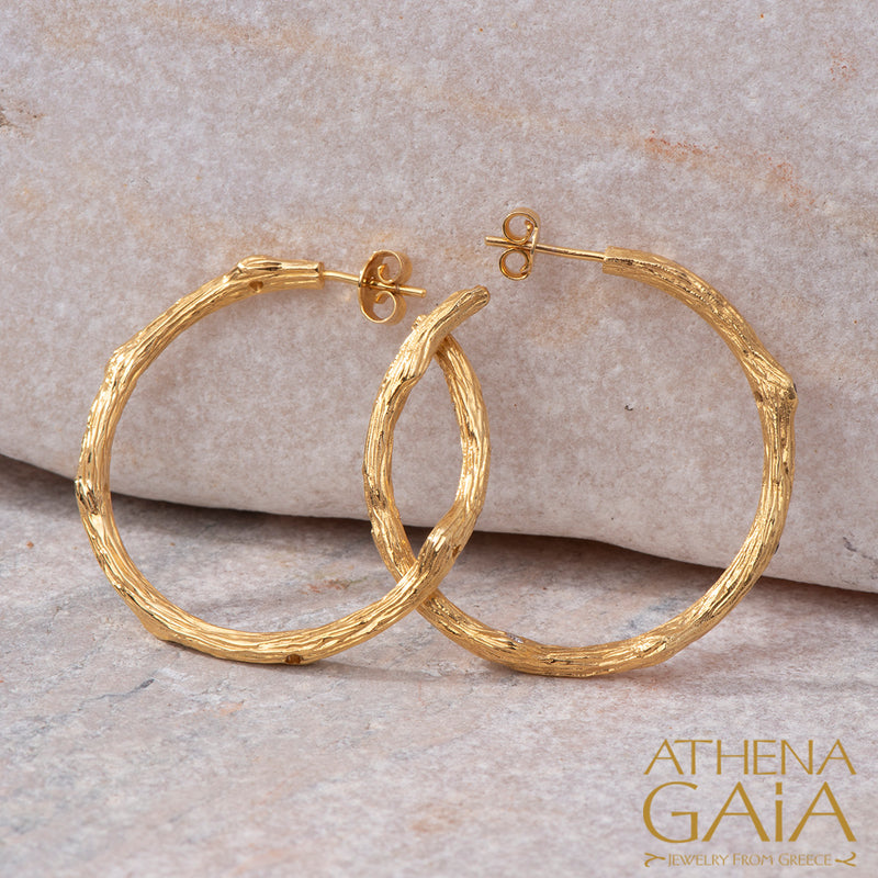 Four Seasons Winter Earrings (Medium) - 18k Gold Earrings - Hoop Earrings