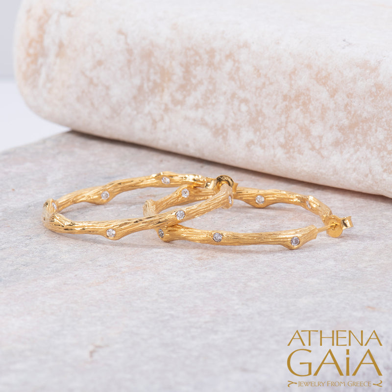 Four Seasons Winter Earrings (Medium) - 18k Gold Earrings - Hoop Earrings