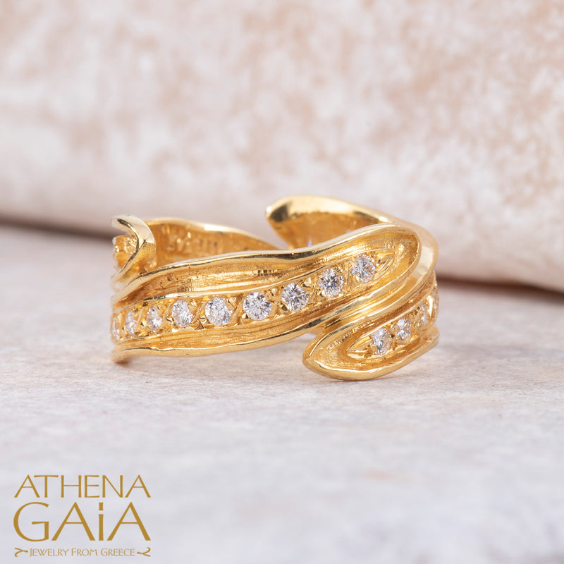 Greek-jewelry promise ring in 18k gold