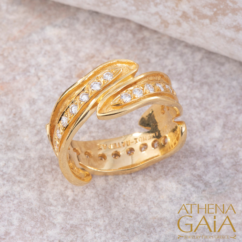 Veiled Earth Scripts "Stalactites" Ring - 18k Gold Ring - Cocktail Ring