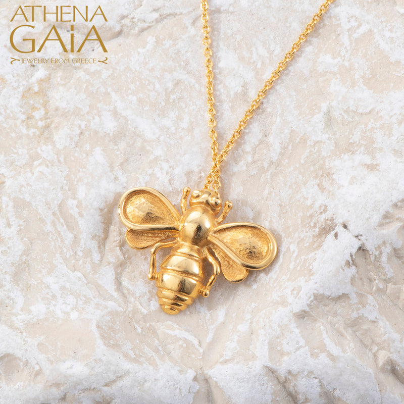 Herbs Let it Bee Pendant Necklace - 18k Gold Necklace
